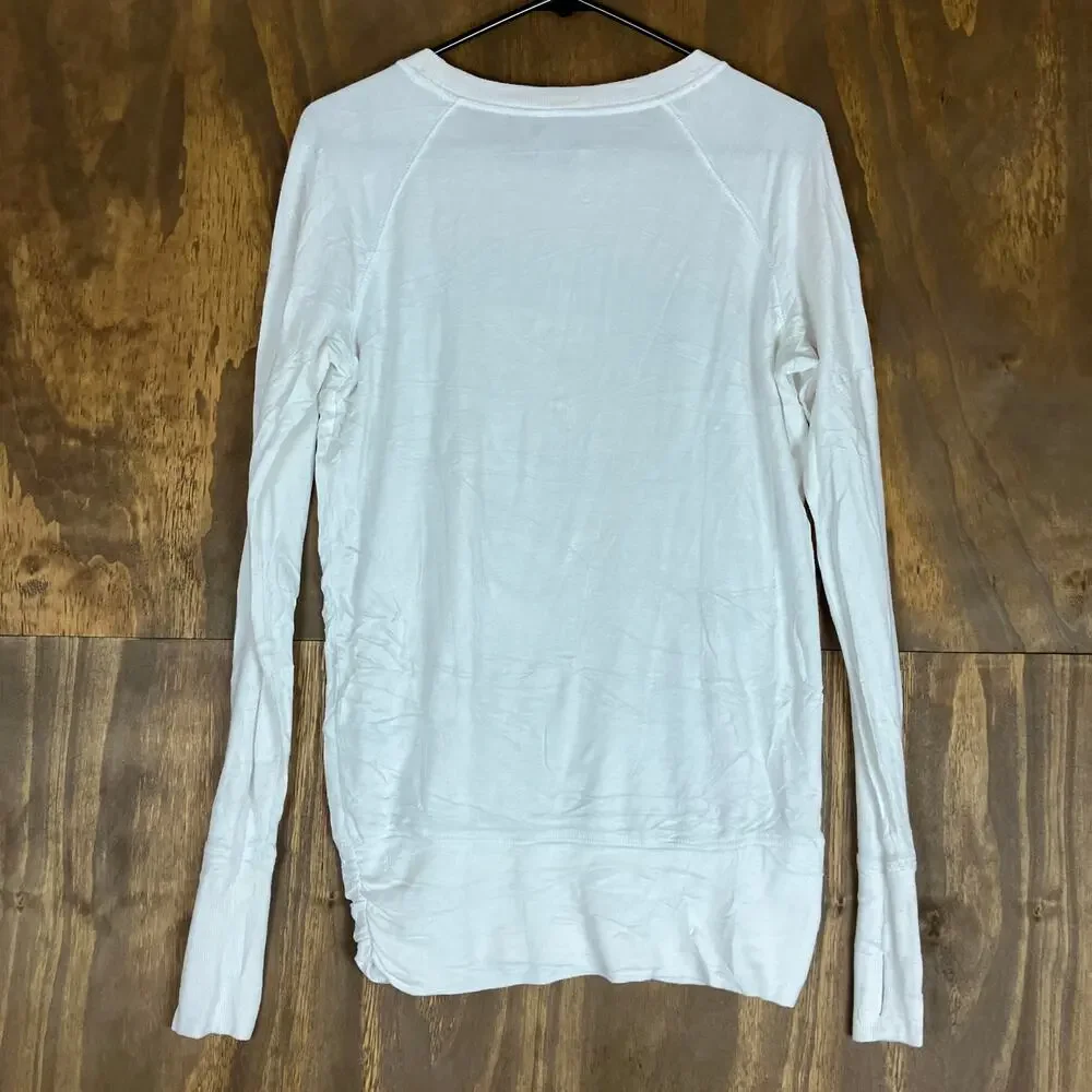 Athleta Womens Sweatshirt White Pull Over Crew Neck Long Sleeve Stretch Small - Picture 10 of 13
